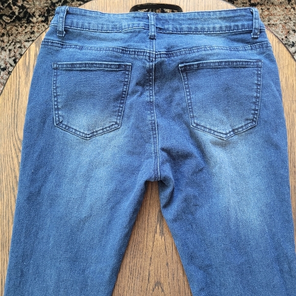 Jesse Jeans Mid-Rise Ankle Skinny Raw Hem Dark Wash Jeans Size Junior's 9 - Picture 5 of 11